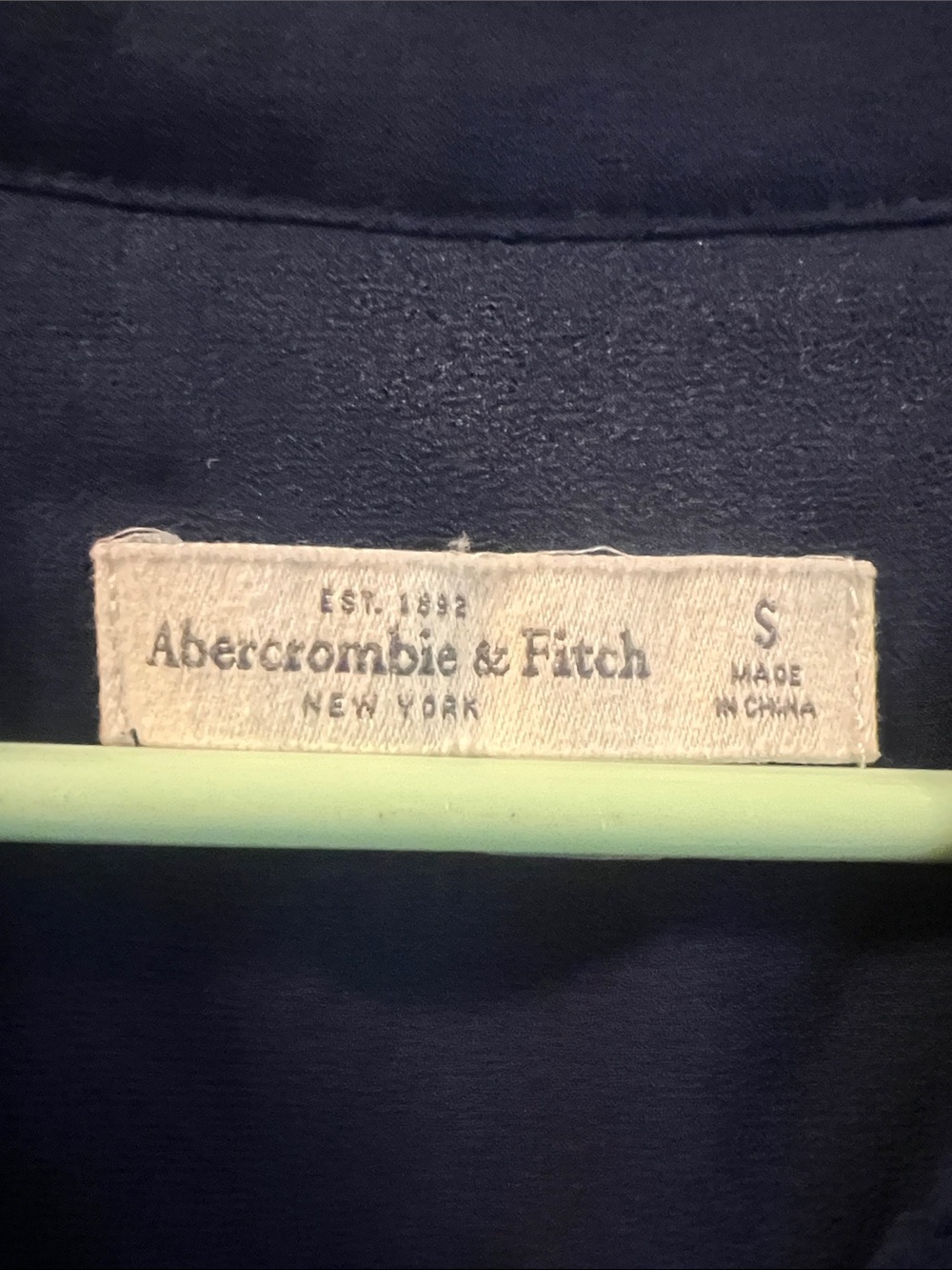 Navy Button-Front Blouse - Picture 2 of 3
